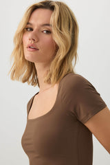 PURAFORMâ¢ Crop Square Neck T-Shirt