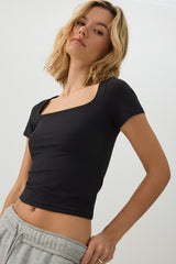 PURAFORMâ¢ Crop Square Neck T-Shirt