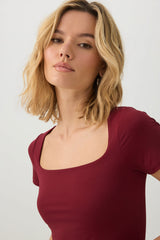 PURAFORMâ¢ Crop Square Neck T-Shirt