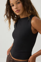 PURAFORMâ¢ Cropped Boat Neck Tank Top