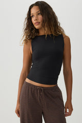 PURAFORMâ¢ Cropped Boat Neck Tank Top