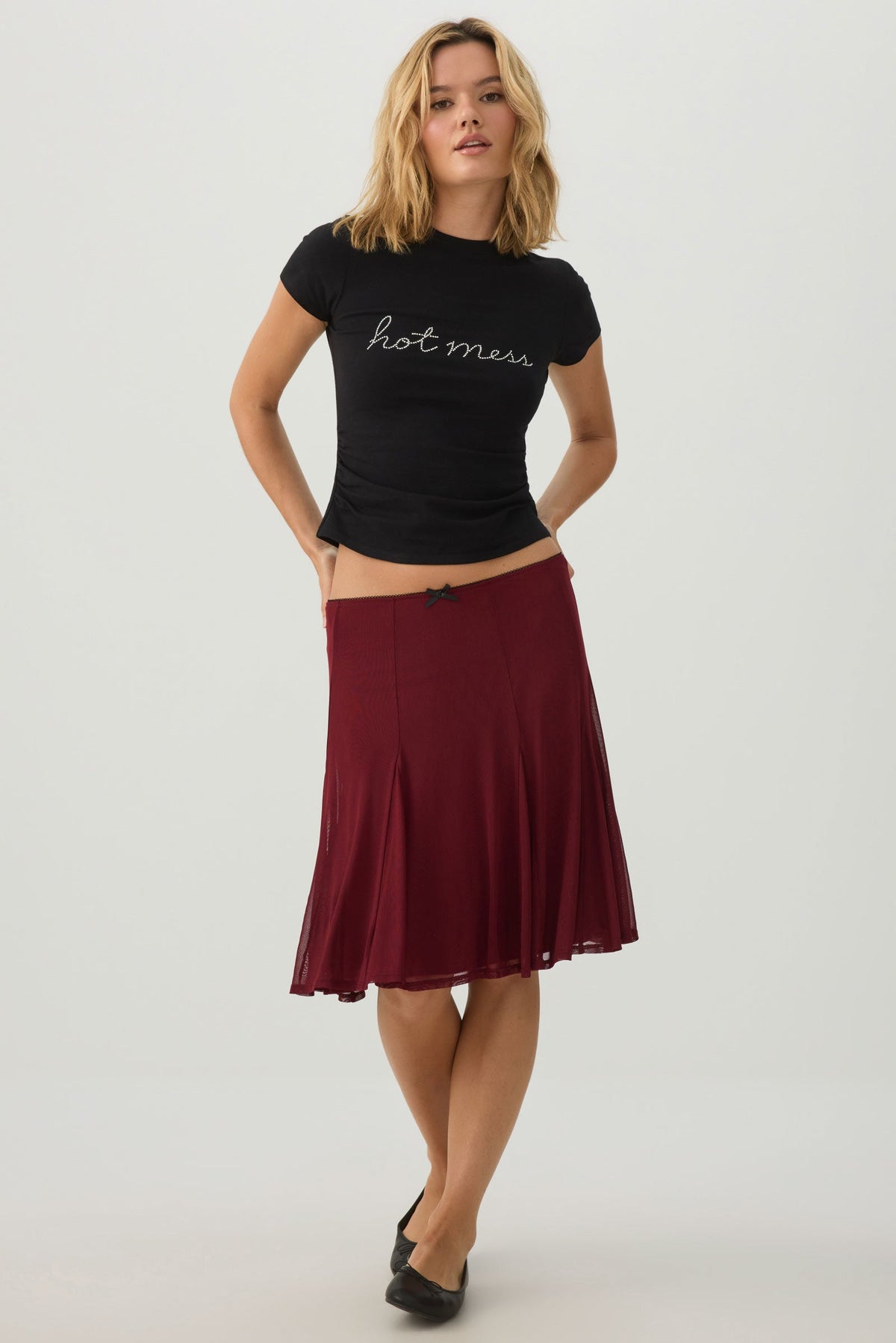 Mesh Midi Skirt
