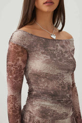 Off The Shoulder Asymmetrical Mini Dress
