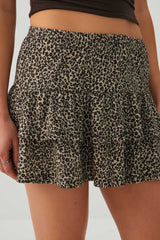 Tiered Knit Mini Skirt