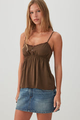 Lace Trim Babydoll Tank Top