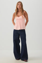 Lace Trim Babydoll Tank Top