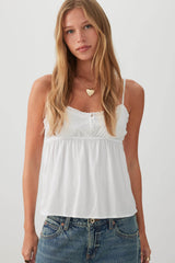 Lace Trim Babydoll Tank Top