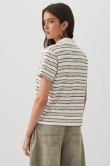 Striped Boxy Polo T-Shirt