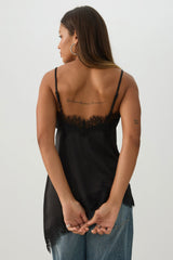 Satin Lace Trim Tunic