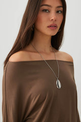 Asymmetrical Neckline Mini Dress