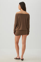 Asymmetrical Neckline Mini Dress