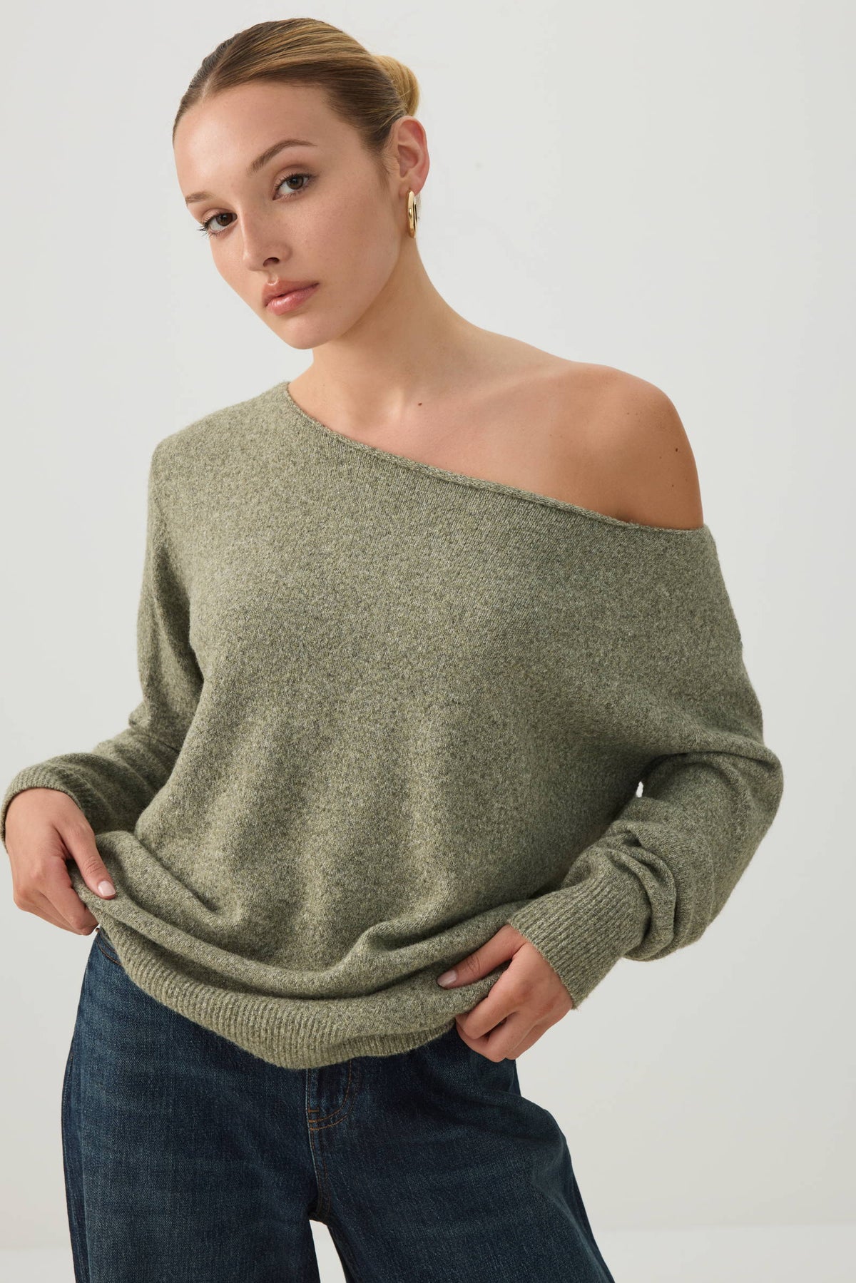Off Shoulder Knit Sweater