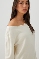Off Shoulder Knit Sweater
