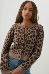 Leopard Jacquard Cardigan