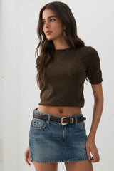 Short Sleeve Crew Neck Sweater