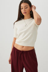 Short Sleeve Crew Neck Sweater