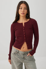 Slim Fit Button Front Cardigan