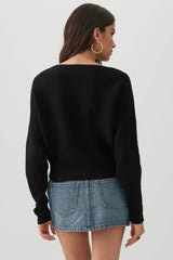 Ribbed Dolman Sleeve Sweater
