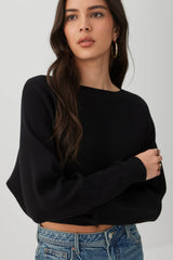 Ribbed Dolman Sleeve Sweater