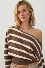 Striped Off Shoulder Sweater