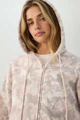 MADESOFTâ¢ Fleece Oversized Foliage Zip Up Hoodie