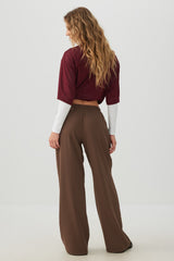 Crepe Wide Leg Pants