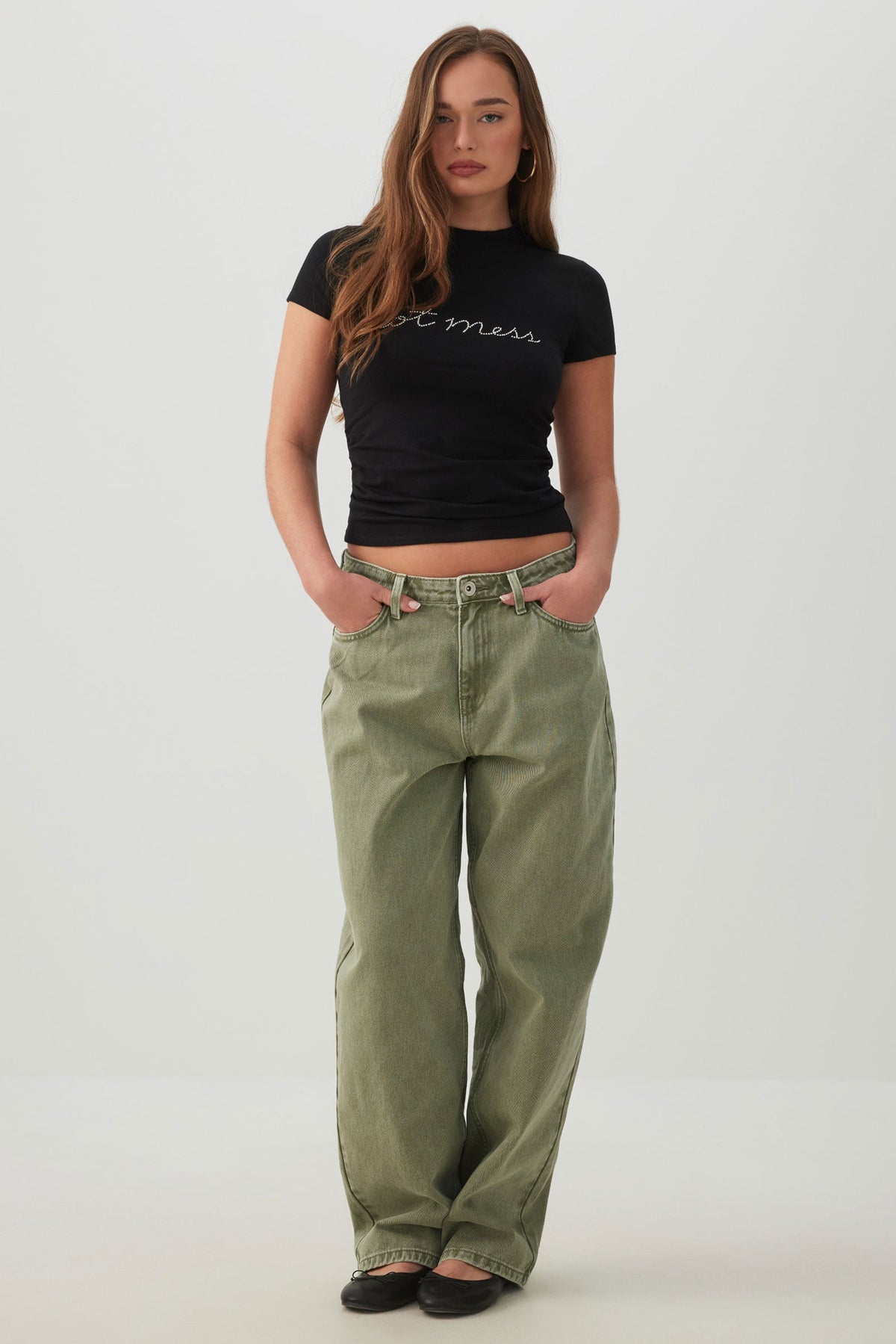 The Muse Fit Mid Rise Baggy Pants