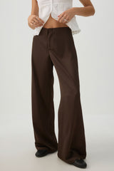 Mid Rise Satin Wide Leg Pants