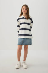 Striped Polo Top