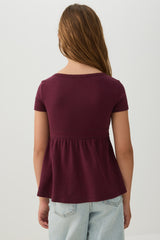 Rib Peplum Top