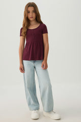 Rib Peplum Top