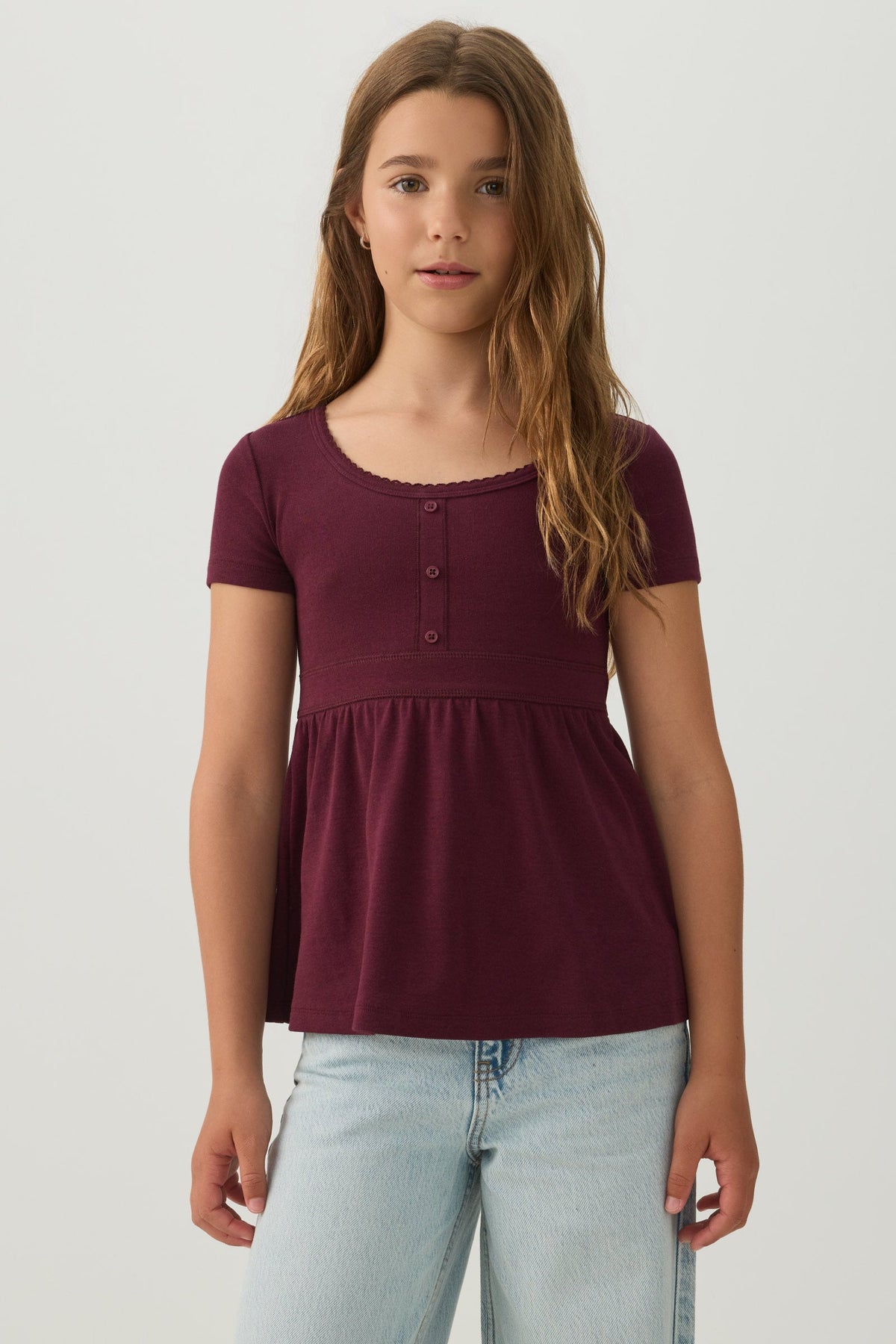Rib Peplum Top