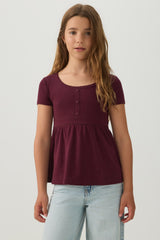 Rib Peplum Top