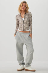 Jersey Zip Up Top