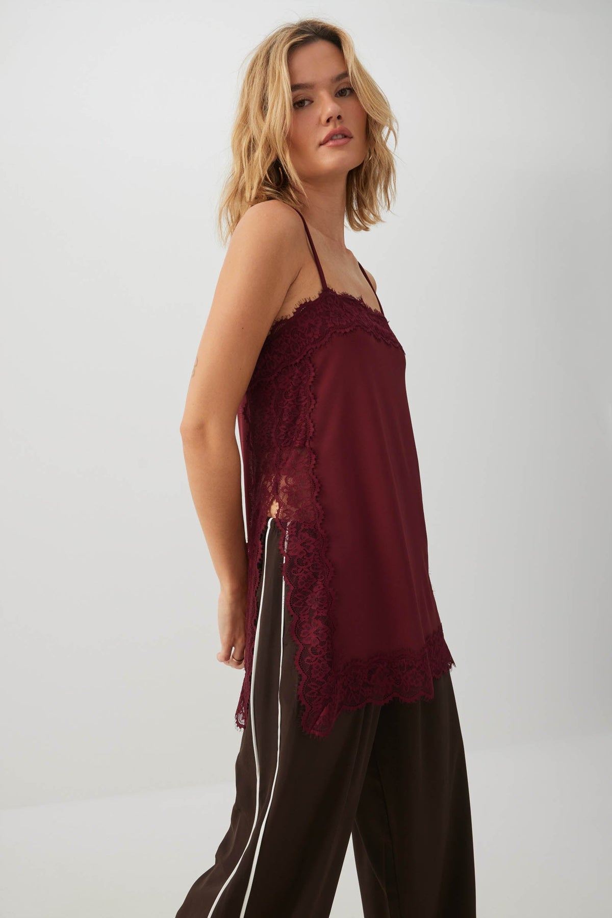 Lace Trim Tank Tunic