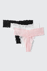 3-Pack Lace Thong Panties