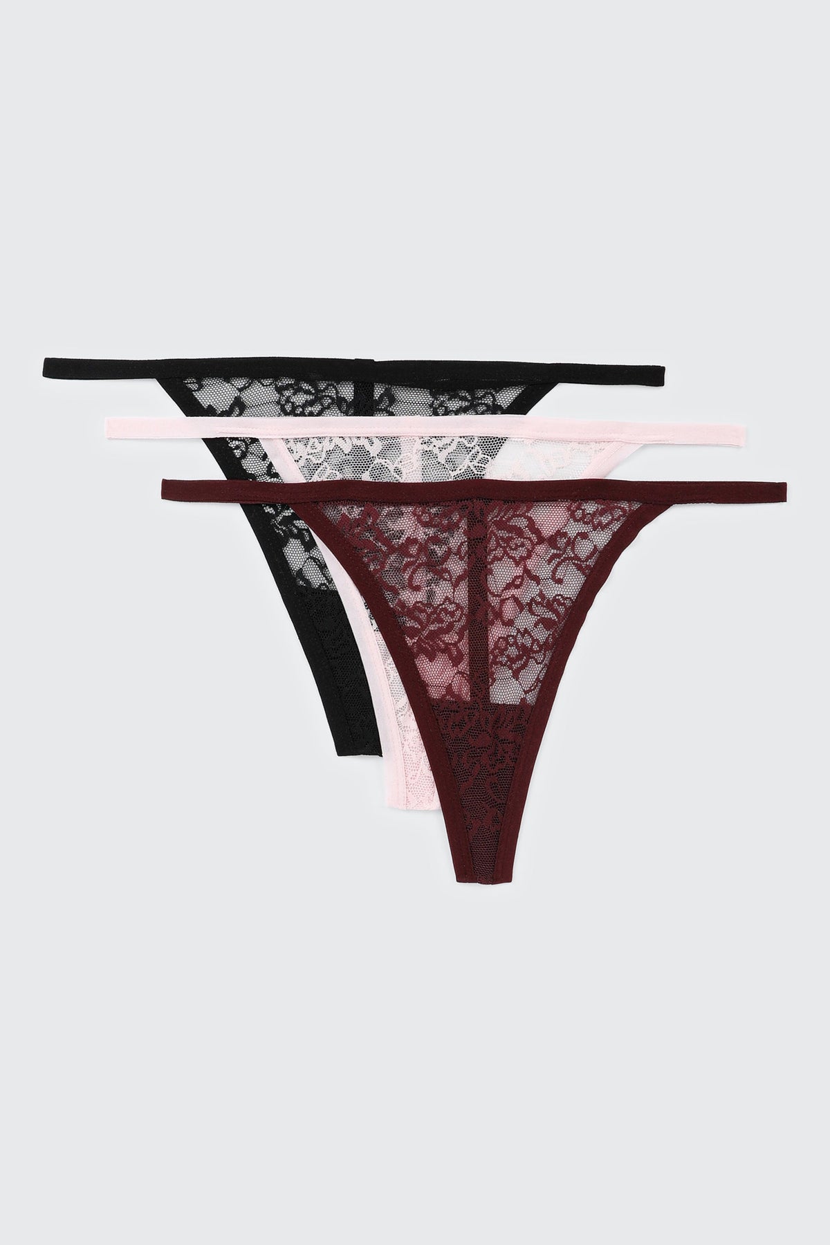 3-Pack Lace String Panties