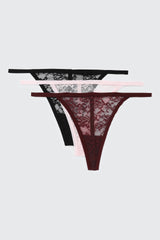 3-Pack Lace String Panties