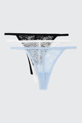 3-Pack Lace String Panties