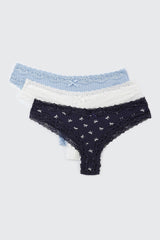 3-Pack Rib Cheeky Panties