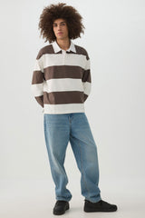 Striped Long Sleeve Polo