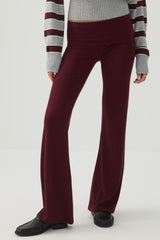 Rib Fold Over Waist Flare Leggings