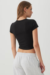 BASICOREâ¢ Cap Sleeve Fitted T-Shirt