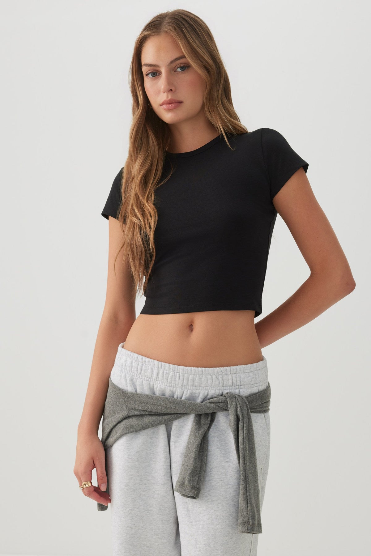 BASICOREâ¢ Cap Sleeve Fitted T-Shirt
