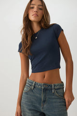 BASICOREâ¢ Cap Sleeve Fitted T-Shirt