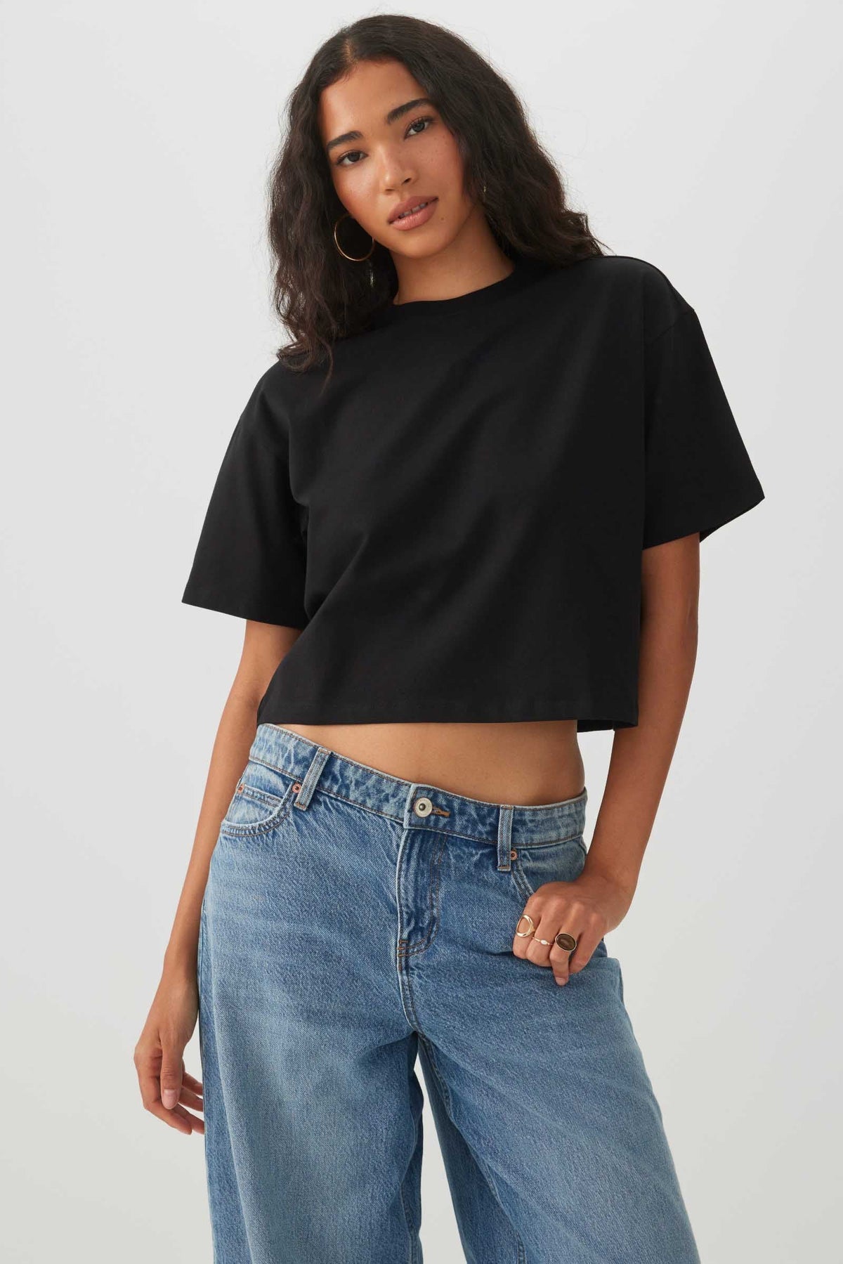BASICOREâ¢ Boxy Cropped T-Shirt