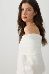 MODERAKNITâ¢ Off Shoulder Foldover Sweater