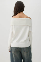 MODERAKNITâ¢ Off Shoulder Foldover Sweater