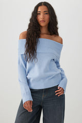 MODERAKNITâ¢ Off Shoulder Foldover Sweater