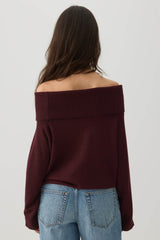 MODERAKNITâ¢ Off Shoulder Foldover Sweater